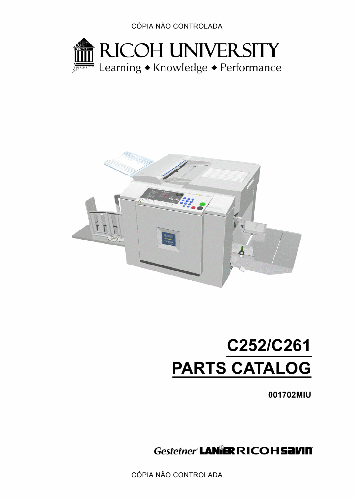 RICOH Aficio JP-730 735 C252 C261 Parts Catalog-1